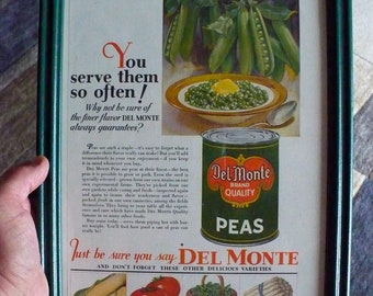 Framed Del Monte 1931 Vegetable Advertisement