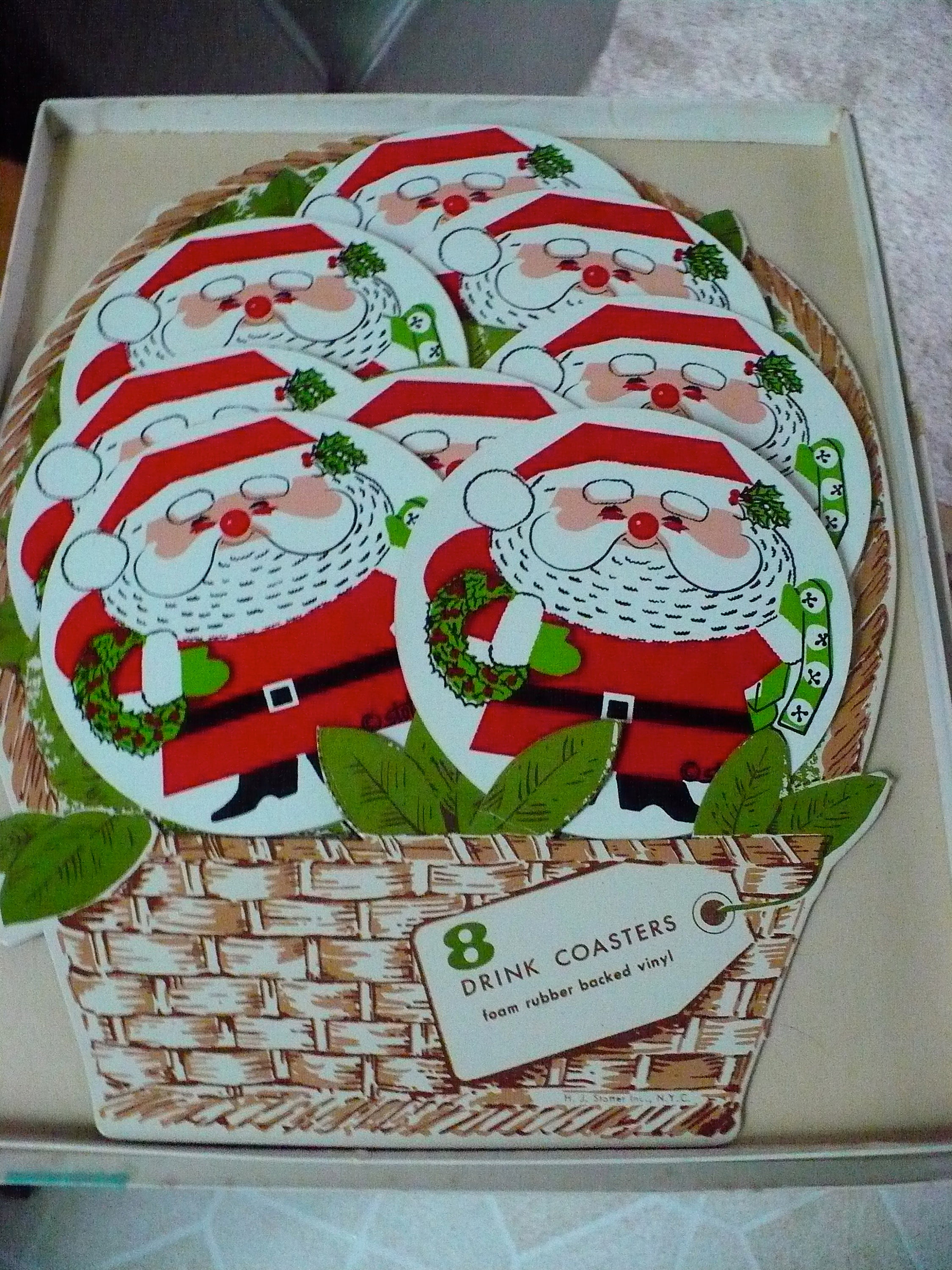 Stotter Settings Foam Backed Vinyl Santa Drink Coasters Etsy