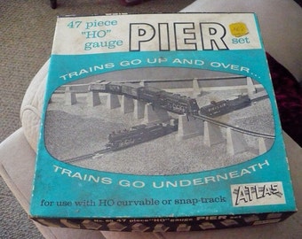 HO Gauge Model Train Pier Set  -  from J. L. Hudson's, Detroit, Michigan