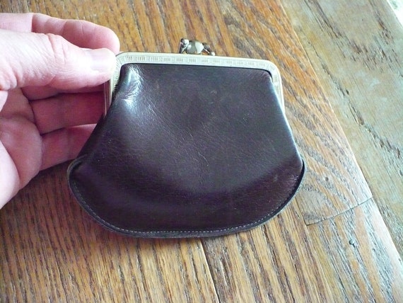 Leather Double Compartment Coin Purse - image 1