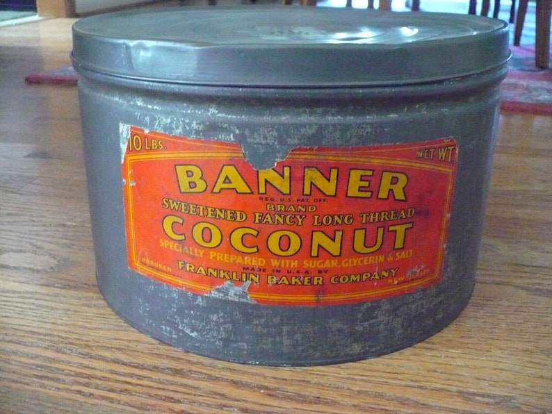 Banner Coconut Tin Container