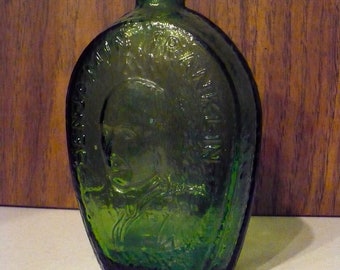 Wheaton - Green Glass Benjamin Franklin Bottle