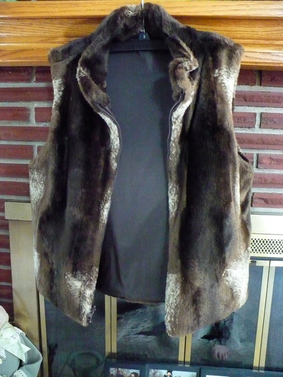 Dressbarn Faux Fur Reversible Vest - Womens Size M