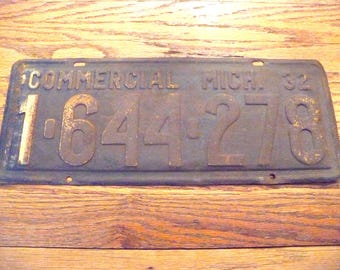 1932 Michigan Commercial License Plate