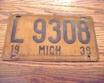 1939 Michigan License Plate