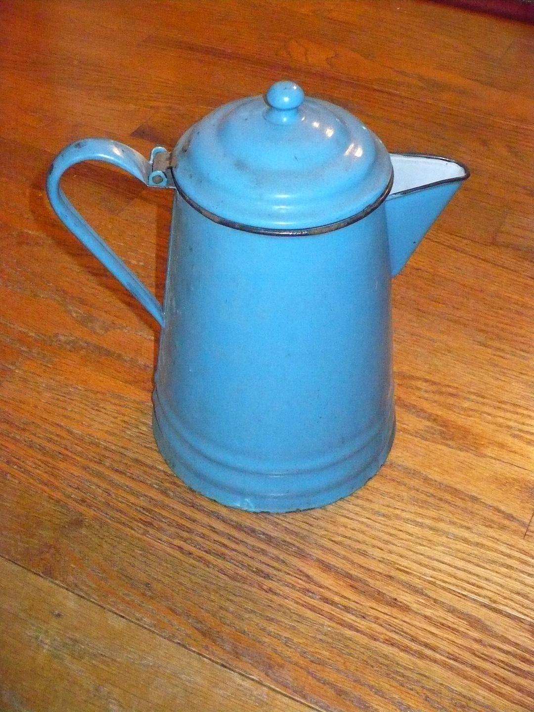 Blue Cowboy Coffee Pot Etsy
