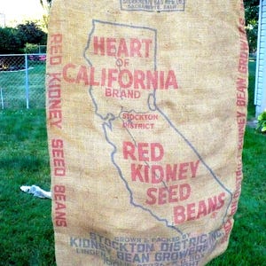 Bean Sack  (empty)  Heart of California - Red Kidney Seed Beans