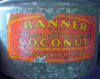 Banner Coconut Tin Container