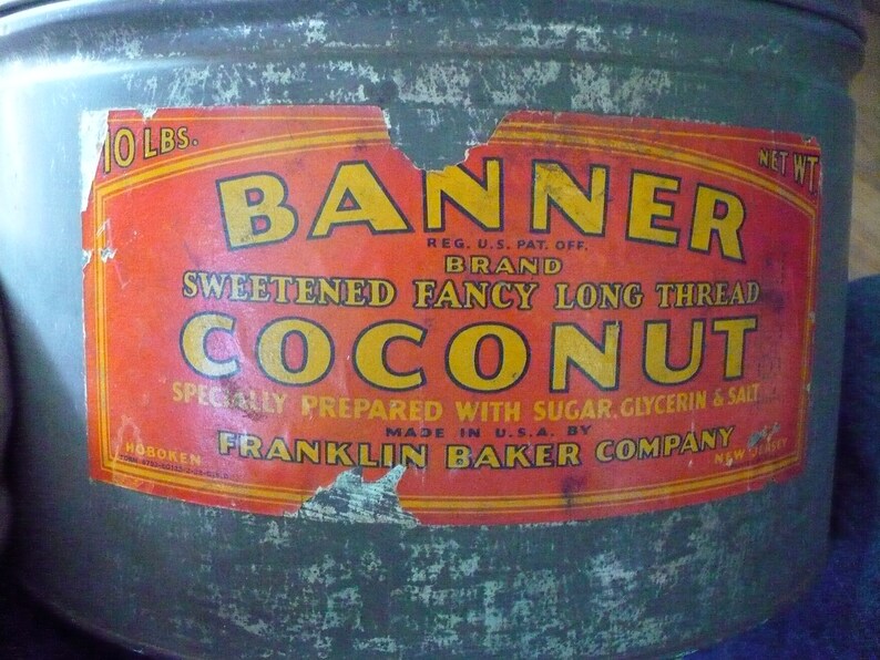 Banner Coconut Tin Container
