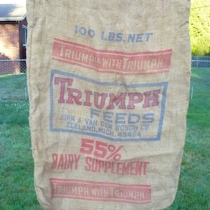 Triumph Dairy Supplement Feeds Burlap Sack  (empty)