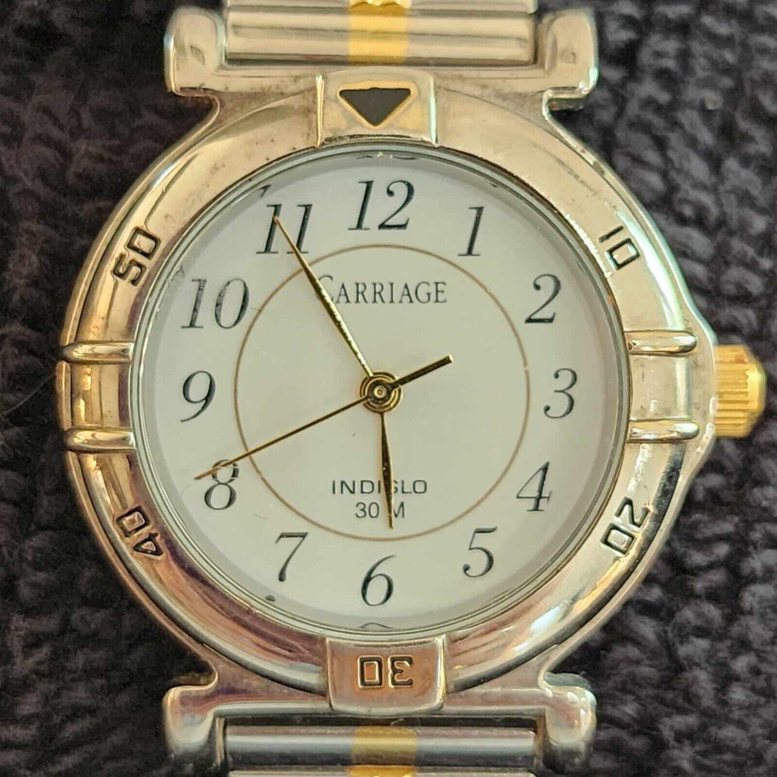 Vintage Carriage Indiglo by Timex Two Tone gold and Silver Watch Vintage Timex Carriage Indiglo 30 M Water Resistant - Gold  main image 2
