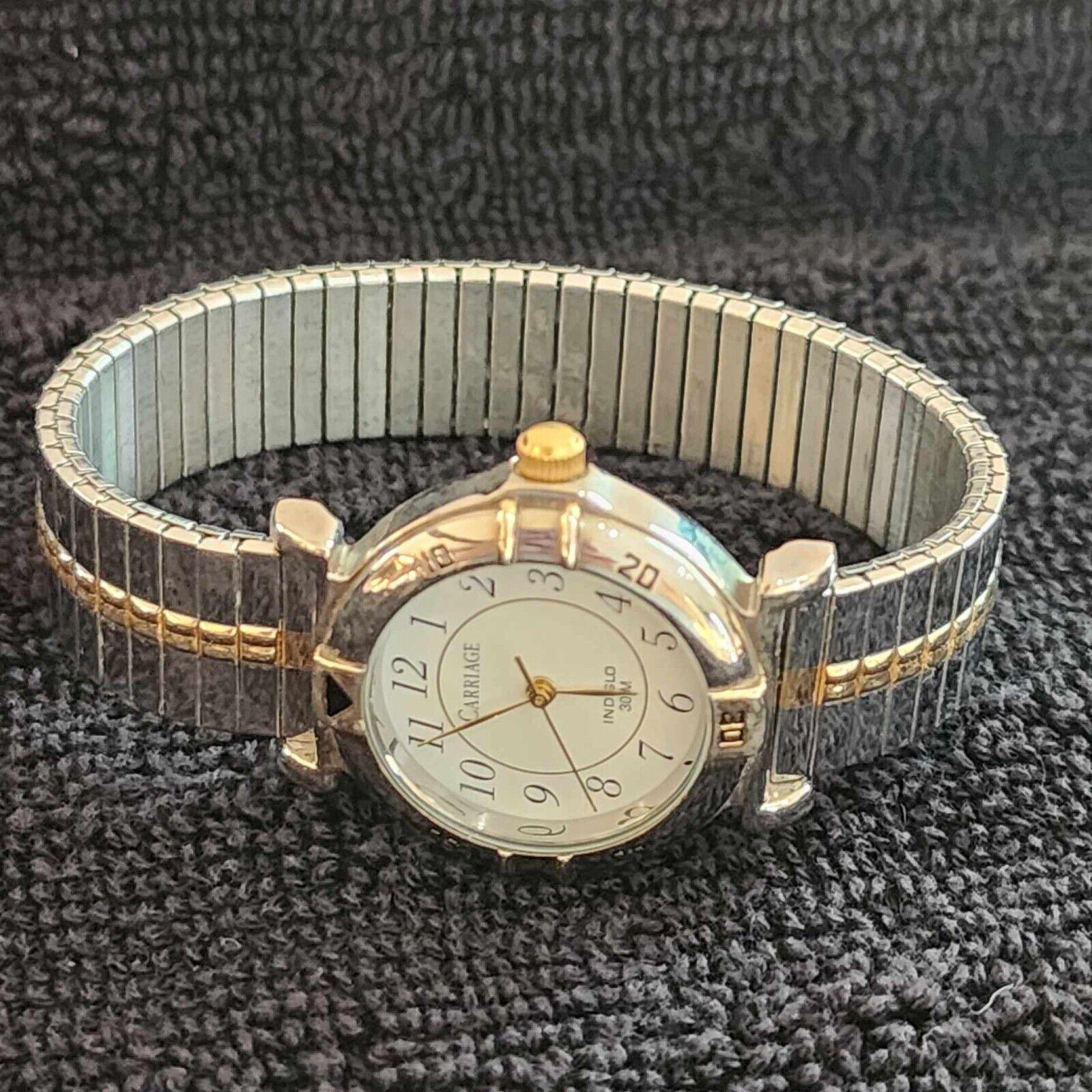 Vintage Timex Carriage Indiglo 30 M Water Resistant - Gold 