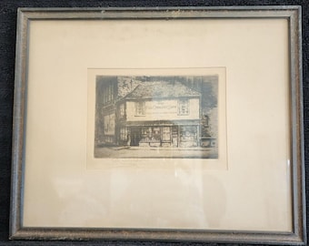 Framed &quot;The Old Curiosity Shop Immortalized by Charles Dickens&quot; Signed