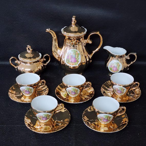 Antique 1900-40 Empress by Haruta Porcelain Japan Tea Set - 15 Pc
