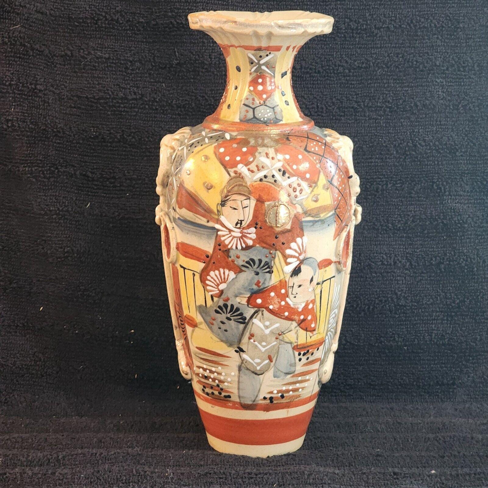 アンティーク京都薩摩陶器花瓶 10インチ - Etsy 日本