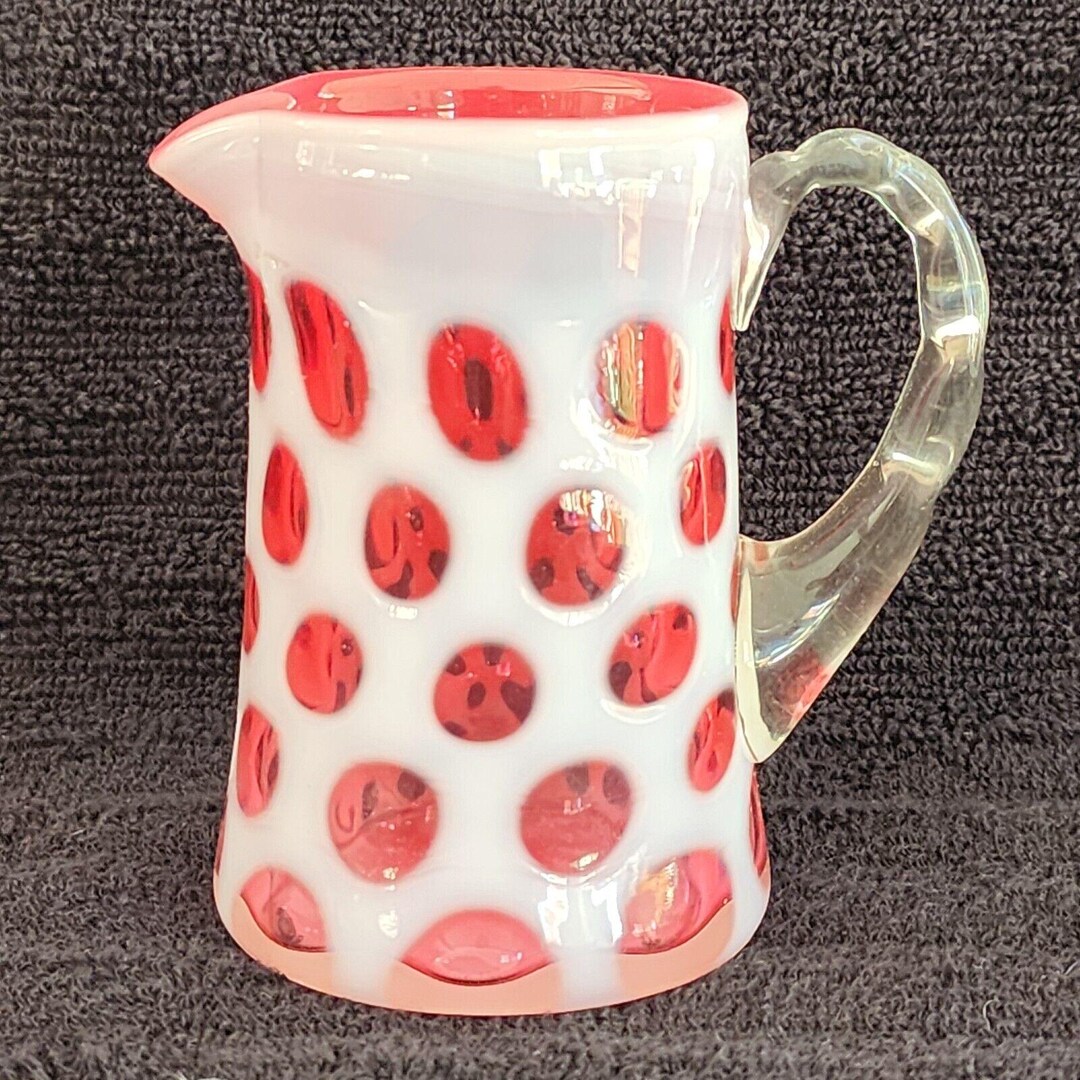 Fenton Glass Cranberry Opalescent Coin Dot Creamer Pitcher 4 Tall - Etsy