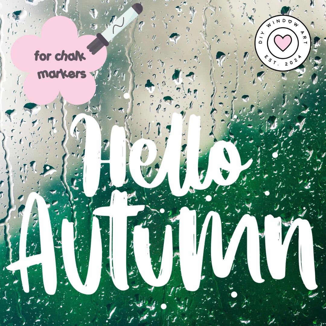 Autumn Window Chalk Art Stencils: DIY Fall Decor (PDF) - Etsy
