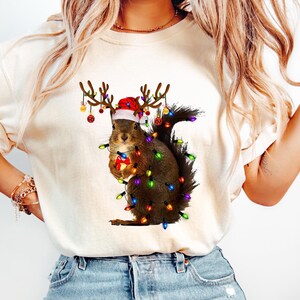 Christmas Squirrel Lights Sweatshirt, Christmas Squirrel Hoodie, Christmas Lights Sweater, Christmas Squirrel Gift, Cute Christmas Sweater