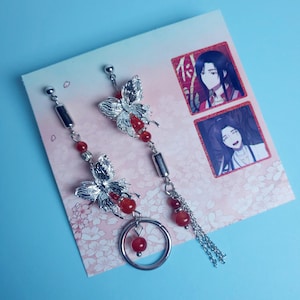 PRE-ORDER Enchanting Heaven Official's Blessing Style Earrings, Butterfly, Hua Cheng >~<