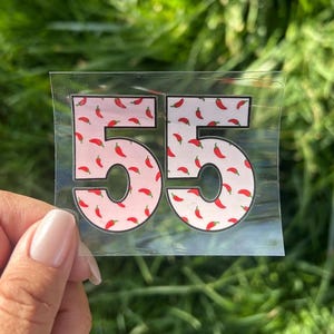 Carlos Sainz  Spanish Racing Driver Inspired Sticker #55, Premium Waterproof Clear Vinyl Decal, Formula Racing Style, Motorsport Fan Gif
