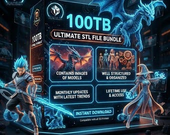 100TB Ultimate STL Mega Bundle – 1,000,000+ 3D Print Files (Digital Download