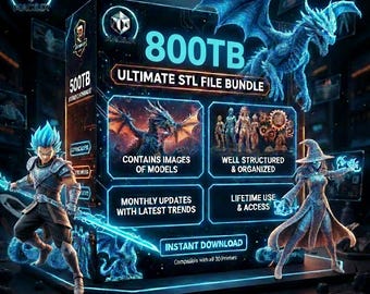 800TB Ultimate STL Archive | 15 Million+ 3D Models, Lifetime Access