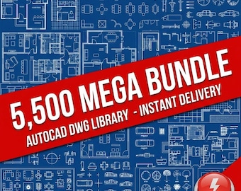 Paquete Mega de AutoCAD con más de 5500 [Entrega inmediata]: Biblioteca profesional de bloques y símbolos DWG 2026