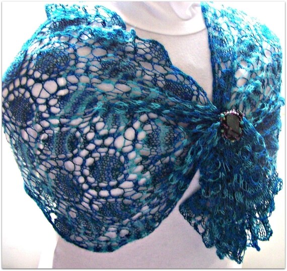 Items similar to Rain Drop Shawl Scarf PDF Hand Knitting Pattern Add