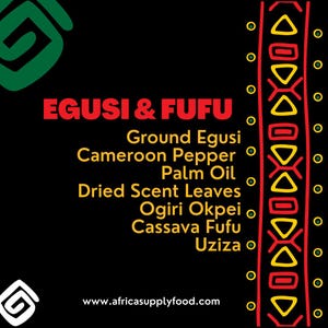 Make Nigerian Egusi Soup with Fufu – Make Nigeria’s favorite soup at home! Includes melon seeds, palm oil, spices & herbs.