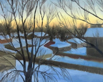 Winter Evening St. Paul - original oil painting