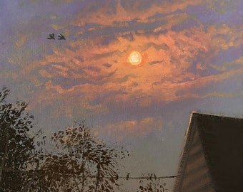 Hazy Sunset - original oil painting