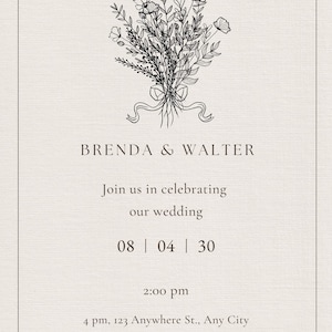 Wedding Invite minimalist Template- minimalist rustic wedding