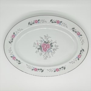 Vintage Fine China of Japan ovale serveerschaal schotel mooi rozenpatroon