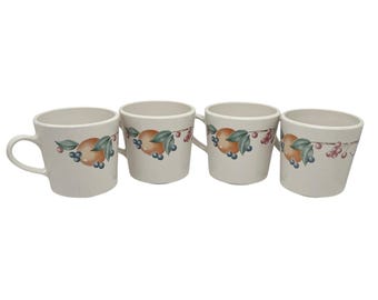 Juego de 4 tazas de café vintage Corningware Corelle con estampado "Abundance"