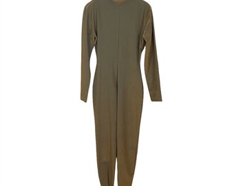 Tuta intera a maniche lunghe in metallo color bronzo dorato