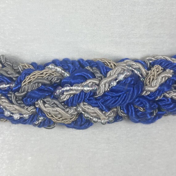 Vintage 80s Knot Blue and Silver belt s-l400.jpg main image 3