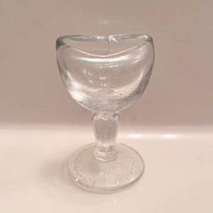 Antique 1917 John Bull Clear Glass Pedestal Optical Eye Wash Cup