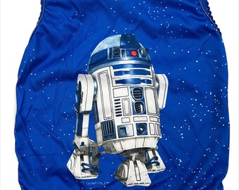 Vintage 1977 Star Wars R2D2 Underoos Tank Top Girls XS 2-4 Blue
