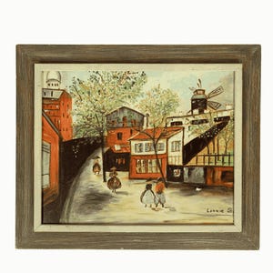 Mid Century Signed Oil Painting on Board