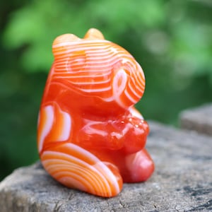 2inches natural red agate carved capybara,quartz crystal carving, capybara statue