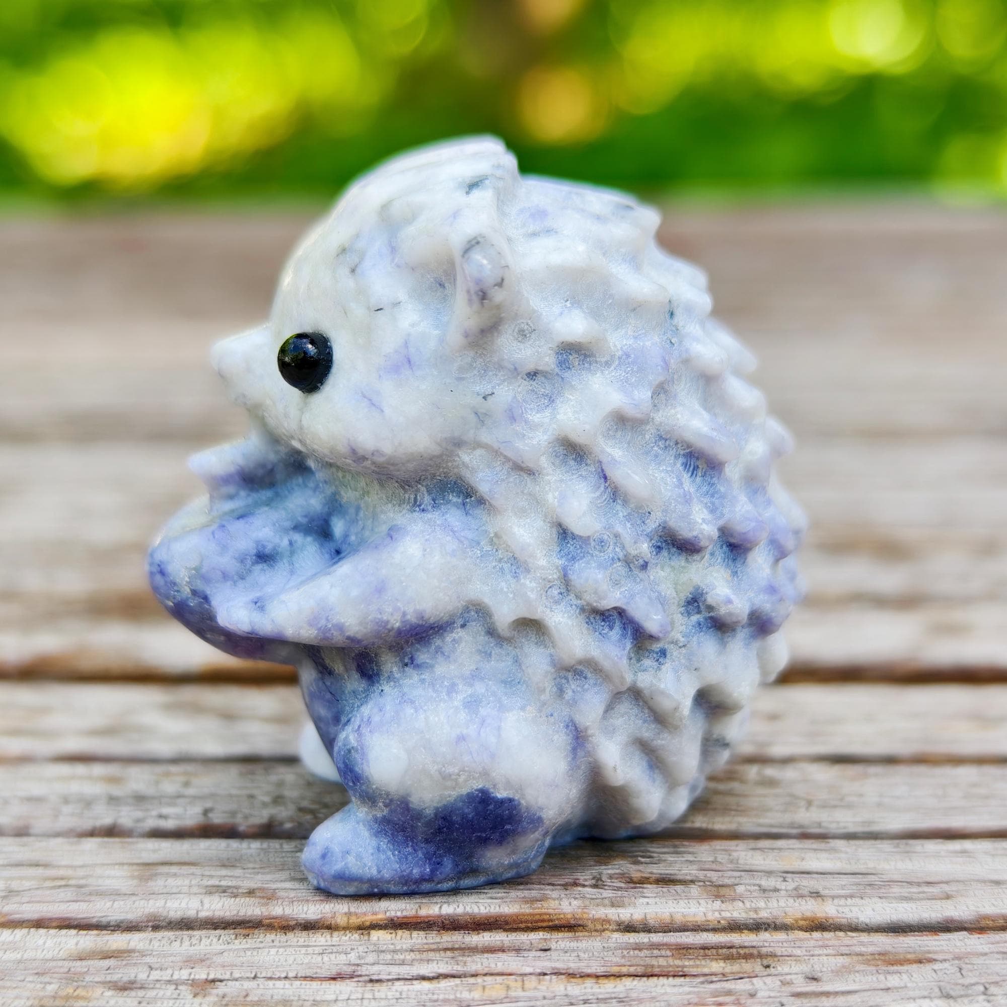 2.1インチ天然紫ハウイトハリネズミ、水晶彫刻、ハリネズミ像 - Etsy 日本