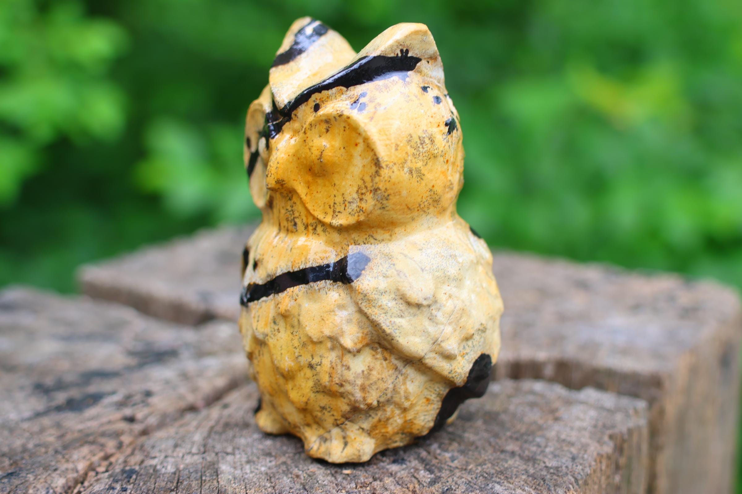 3インチの天然石彫刻フクロウ、水晶彫刻、フクロウの像 - Etsy 日本
