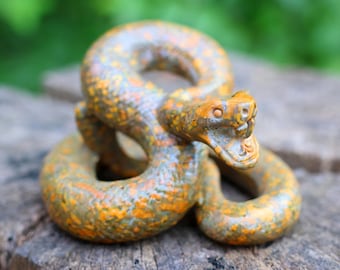 Carved Labradorite Snake Sculpture, Reiki Healing Crystal Decor - Etsy