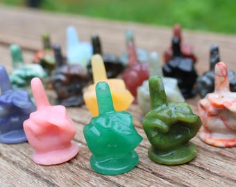 1.4" Natural Crystal Carved Mini Middle finger ,Crystal Middle finger, Middle finger Carving,healing Home Decor, Crystal Middle finger gift