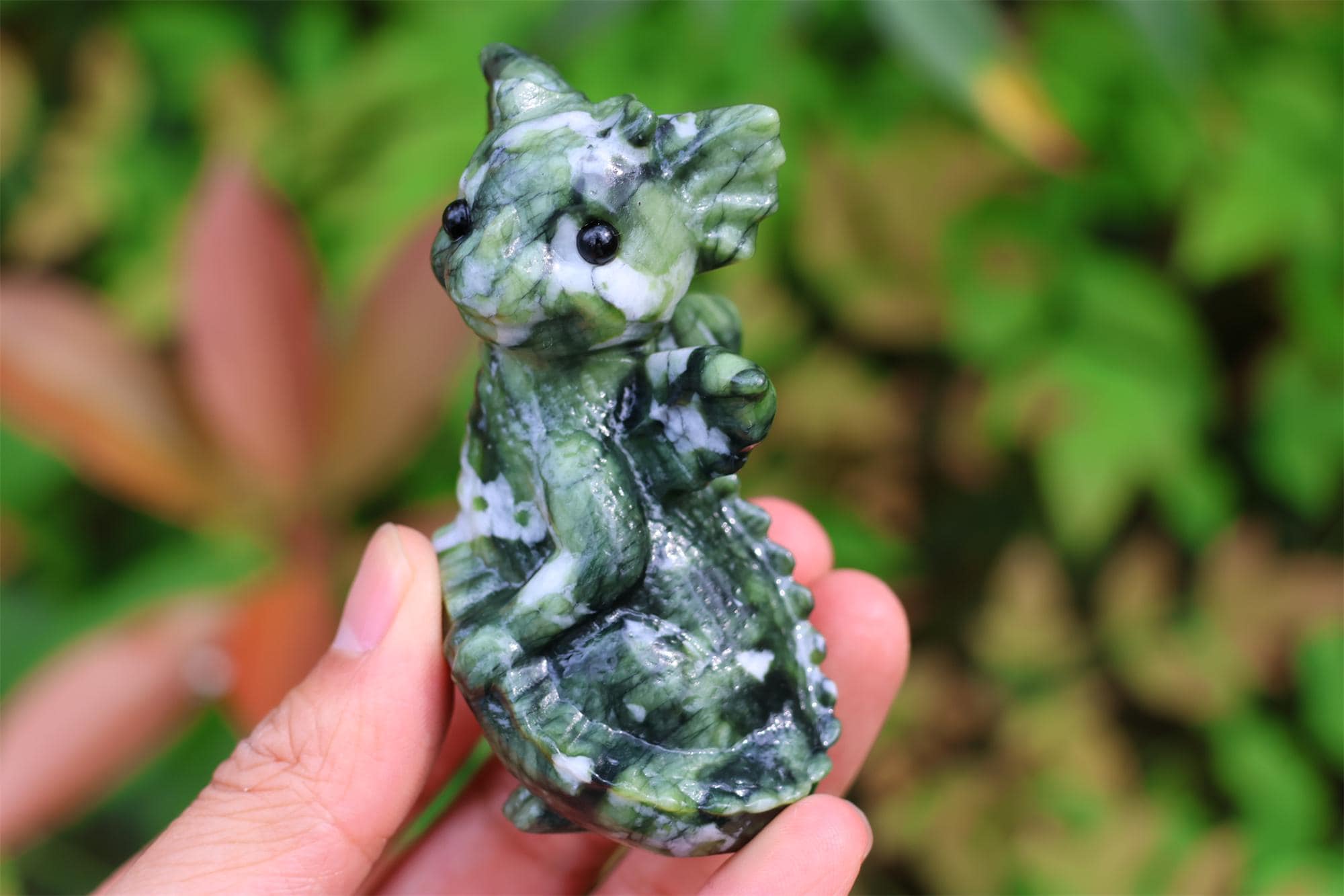 3.2インチ天然翡翠彫刻ドラゴン、水晶彫刻、ドラゴン像 - Etsy 日本