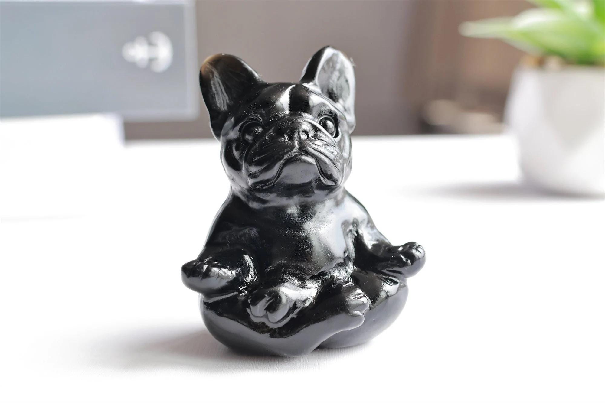 ブラックオブシディアン 犬 わんこ Obsidian Dog - Etsy