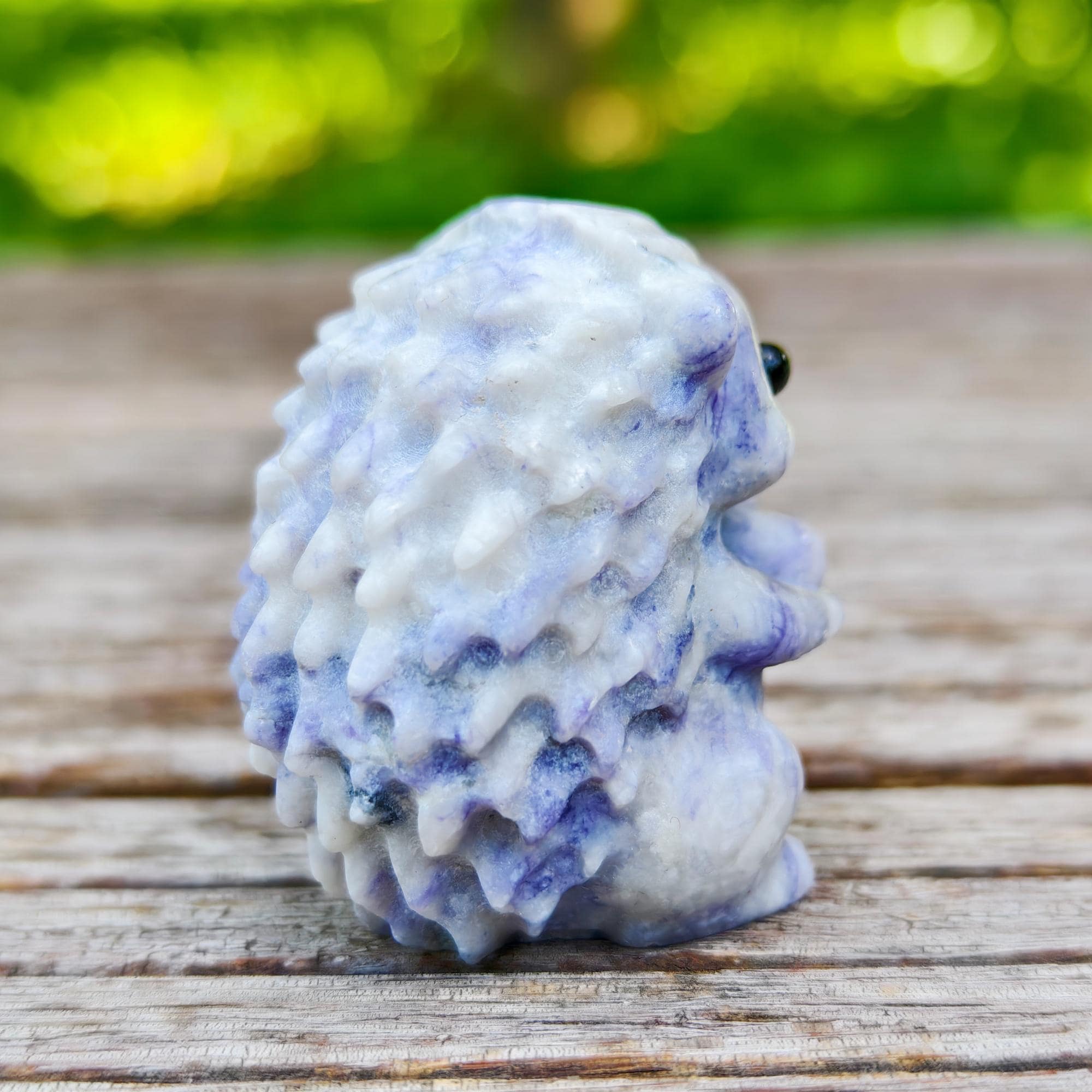 2.1インチ天然紫ハウイトハリネズミ、水晶彫刻、ハリネズミ像 - Etsy 日本