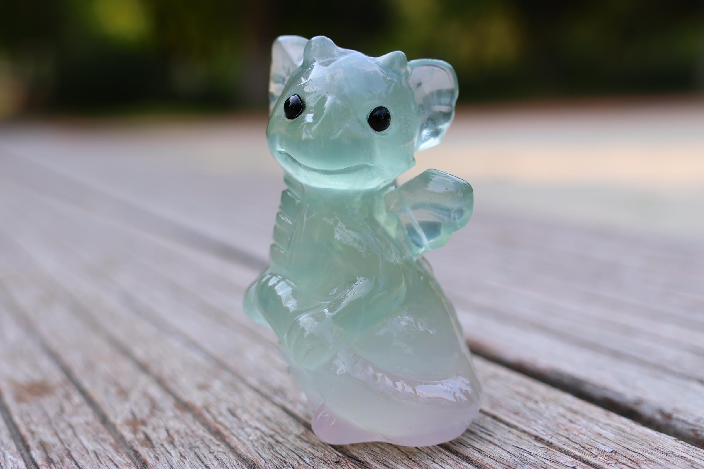2.4インチの天然蛍石彫刻ドラゴン、水晶彫刻、ドラゴン像 - Etsy 日本