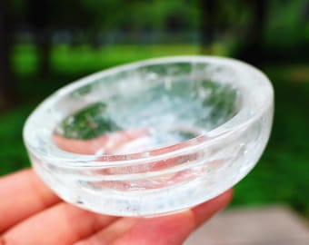 3inches natural clear quartz carved bowl, quartz crystal bowl, Crystal bowl statue,crystal bowl,Energy Healing bowl,Crystal bowl gifts