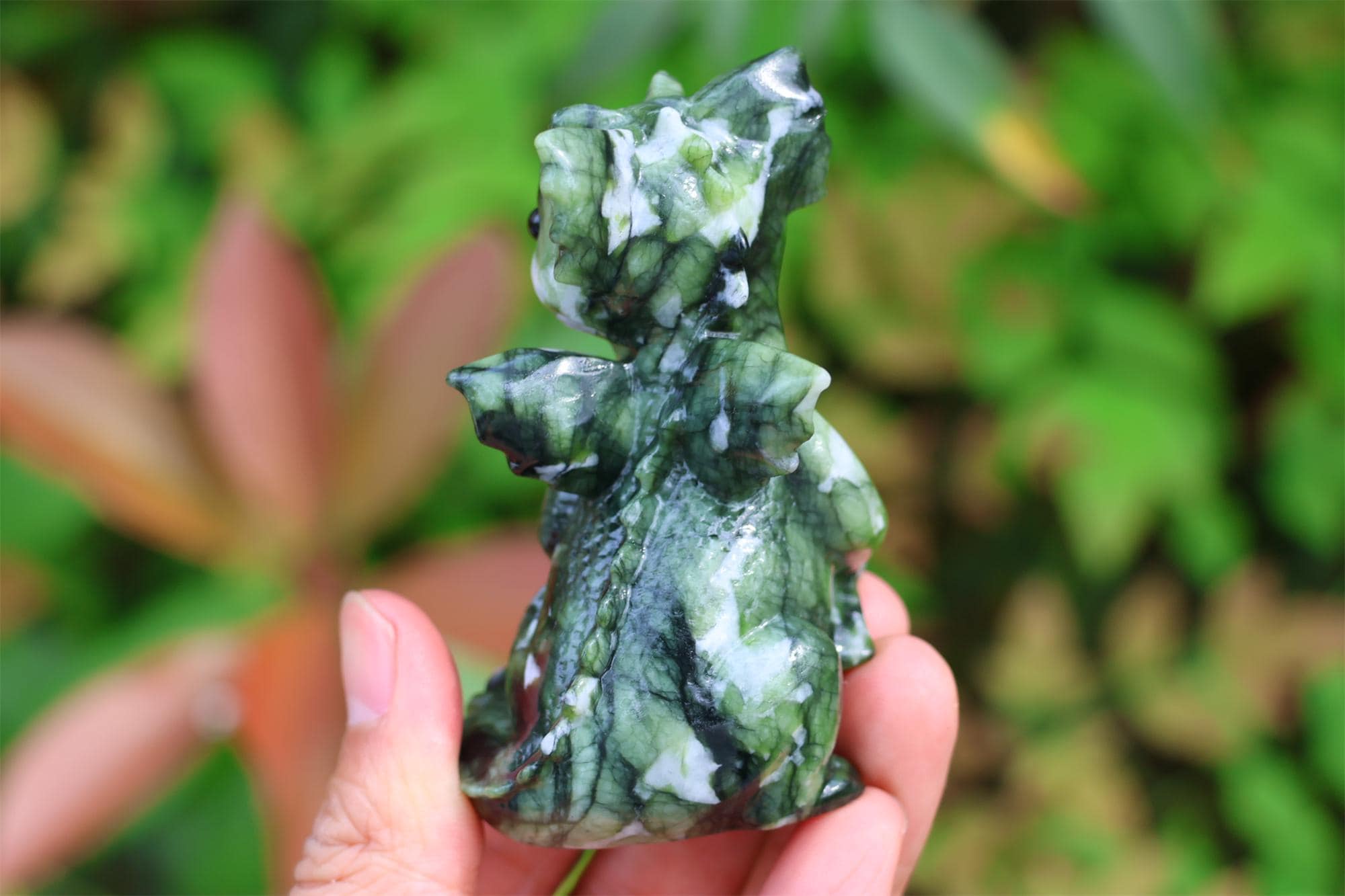 3.2インチ天然翡翠彫刻ドラゴン、水晶彫刻、ドラゴン像 - Etsy 日本